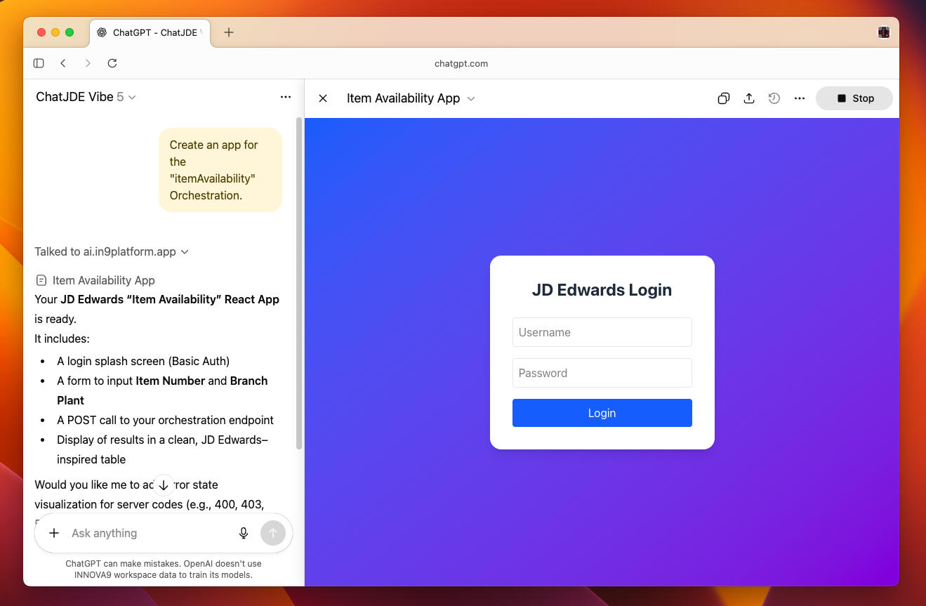 Sign in the test directly in the ChatGPT LLM preview